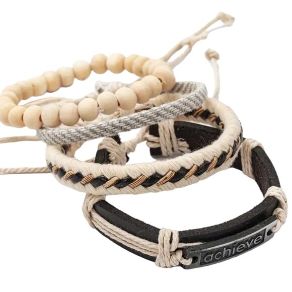 4 PC Bracelet Set, Surfer bracelets, Yoga Boho Bracelet Gift for Her - Picture 3 of 4